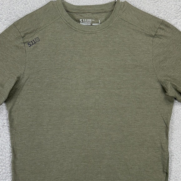 5.11 Tactical Mens T-Shirt Large Army Green Physical Training Ready Short Sleeve